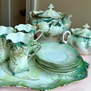 RS Prussia Pre WWI - floral serving set